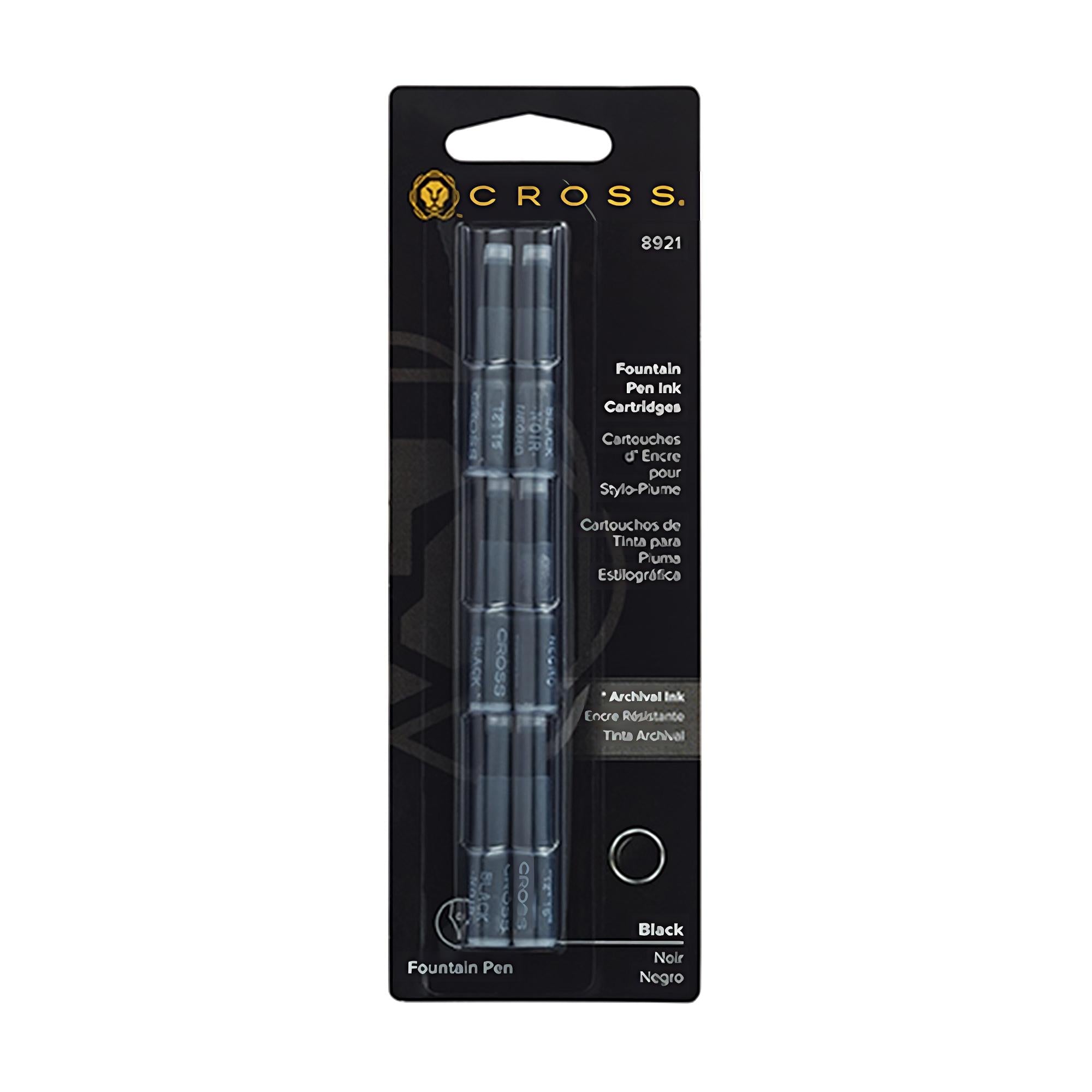 Le blister du lot de 6 cartouche Cross bleu est disposé de face sur fond blanc.