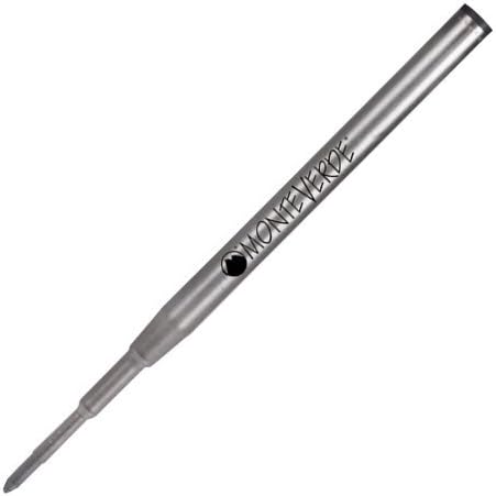 Une recharge Monteverde compatible Montblanc à 45° sur fond blanc.