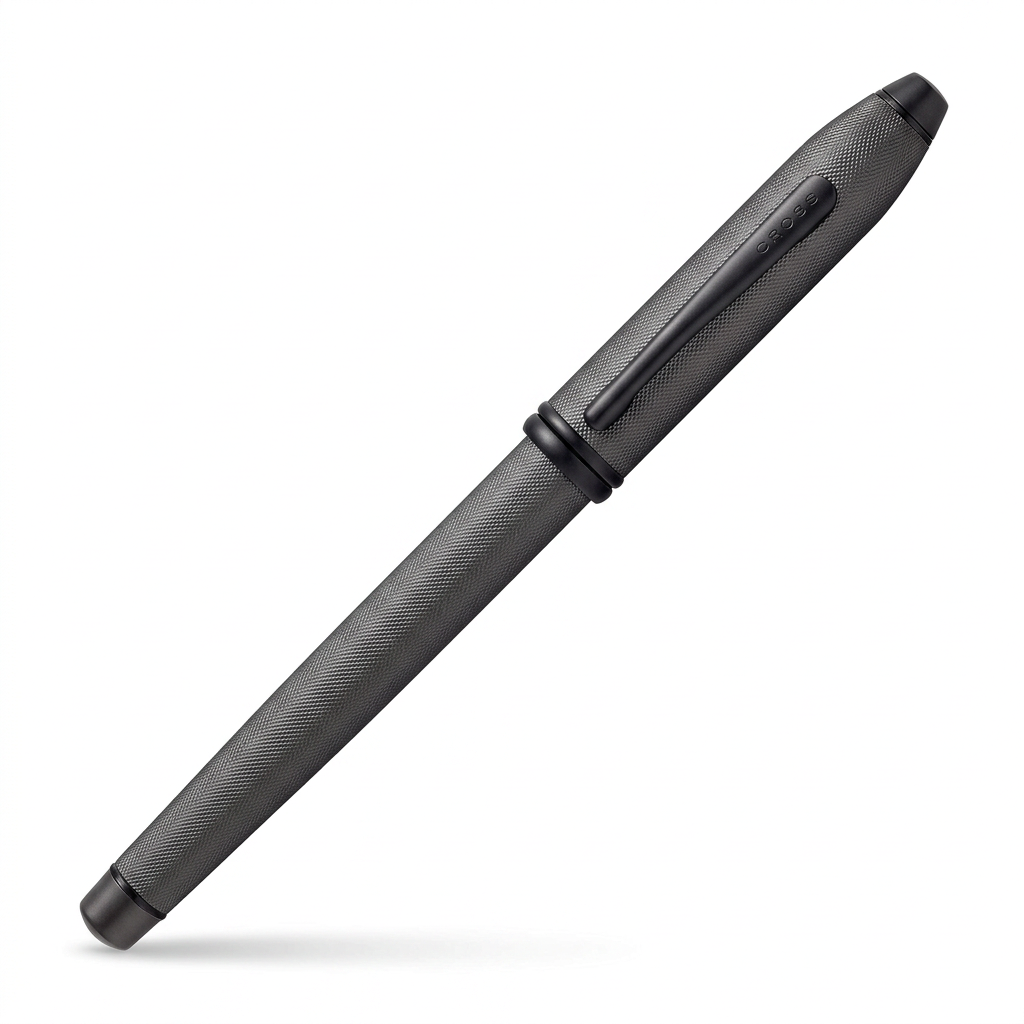 Stylo plume Cross Townsend noir mat PVD fermé à 45°
