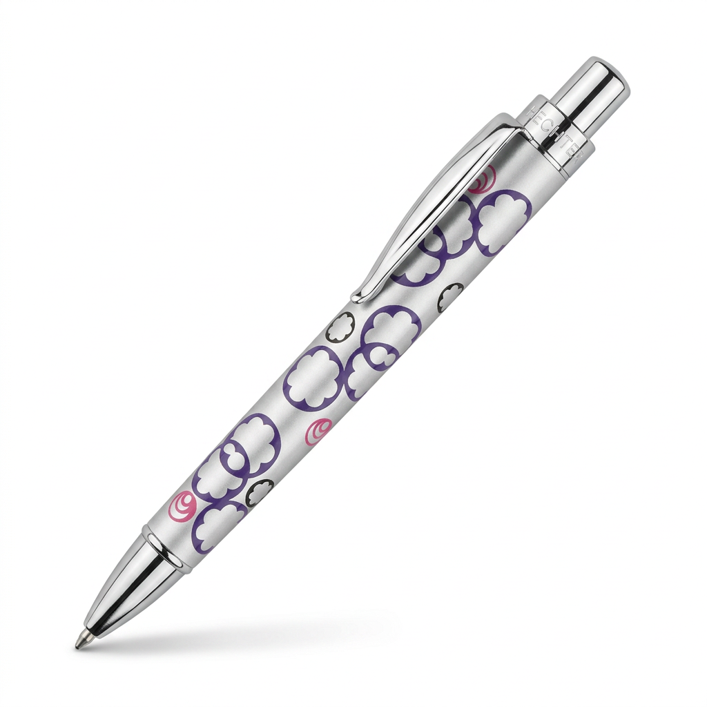 Sweet argenté violet rose, vue de côté à 45 degrés avec ombre douce