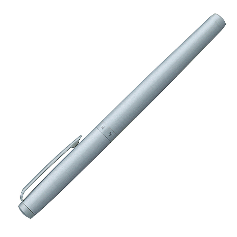 Stylo roller Hechter Paris Avenue Hoche Basic Ice Chrome, présenté à 45° fermé sur fond blanc (vue 1).