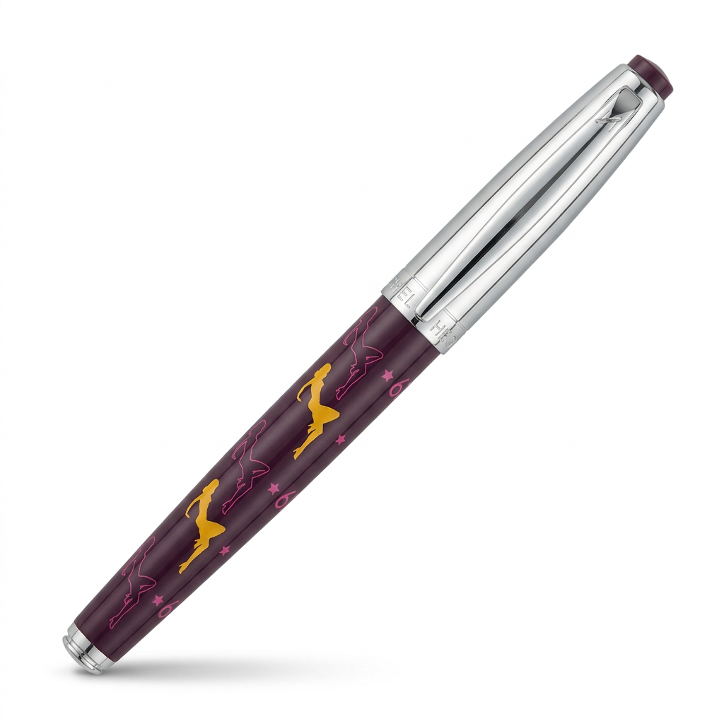 Roller Hechter Paris HELIOS Women violet chromé SD100135A fermé à 45 degrés sur fond blanc