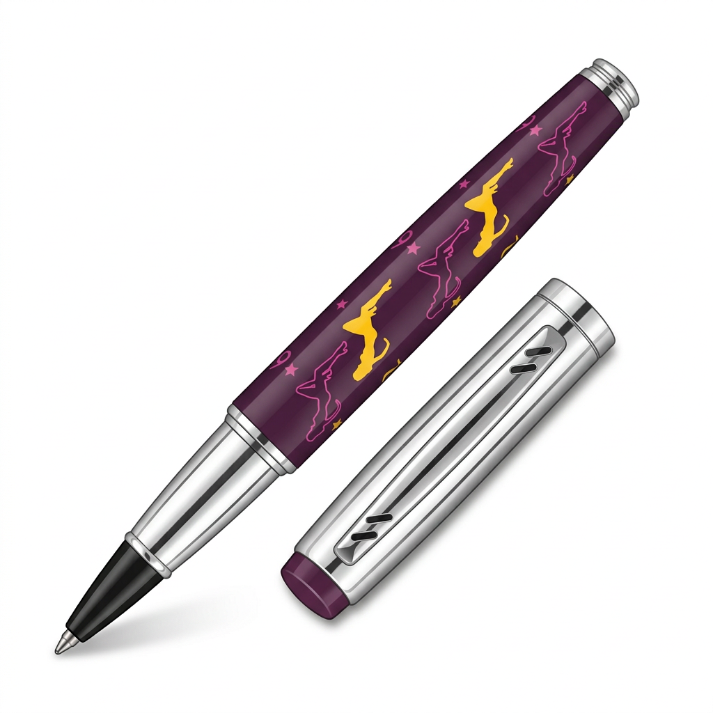 Roller Hechter Paris HELIOS Women violet chromé SD100135A ouvert avec capuchon retourné sur fond blanc