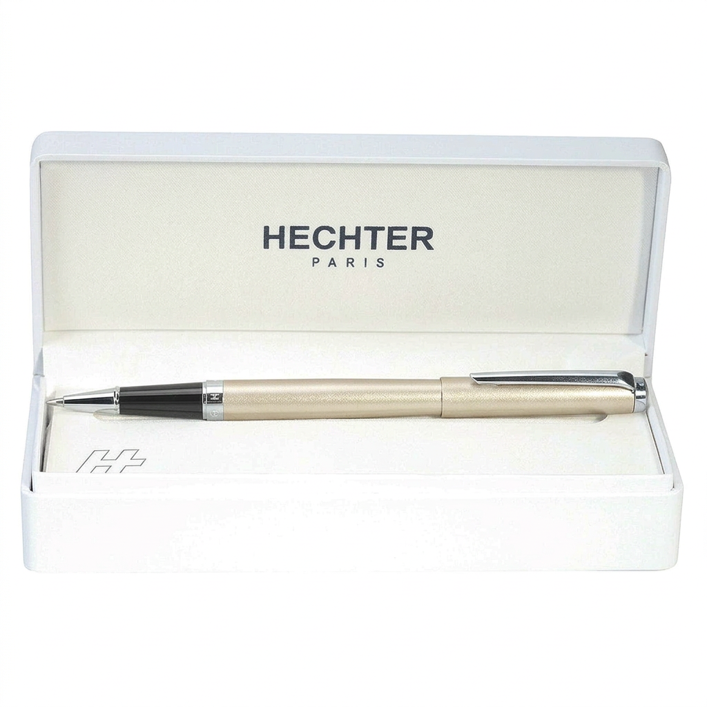 Stylo roller Hechter Paris Avenue Hoche Basic champagne SD183002A dans son écrin