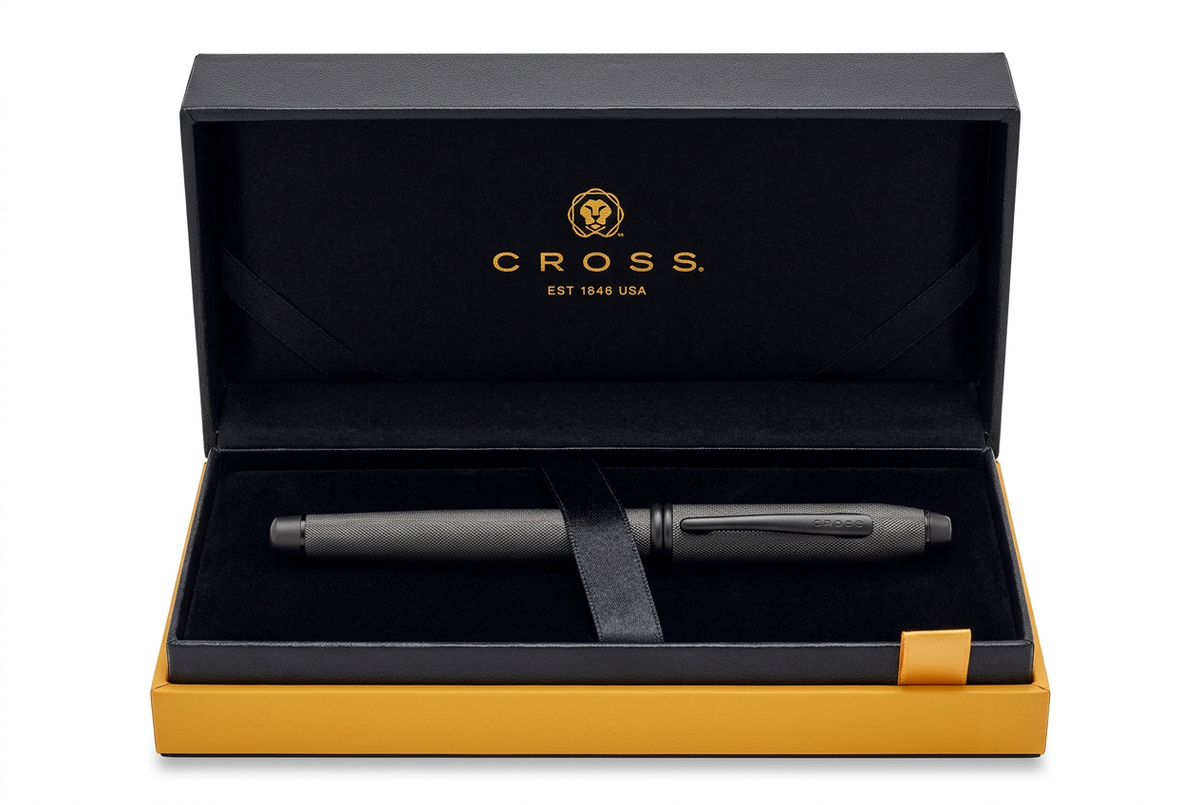 Stylo plume Cross Townsend noir mat PVD dans son coffret Cross