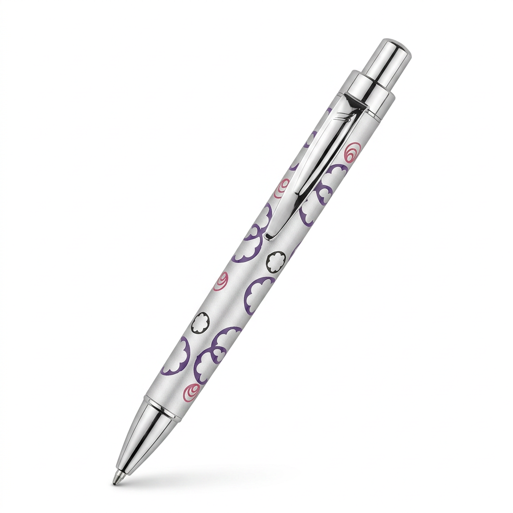 Sweet argenté violet rose, vue de face à 45 degrés avec ombre douce